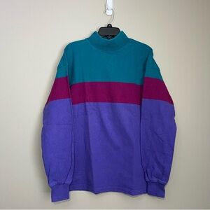 VTG 90’s  L.L. Bean Men’s Colorblock Pullover Grandpacore Retro Dad USA L